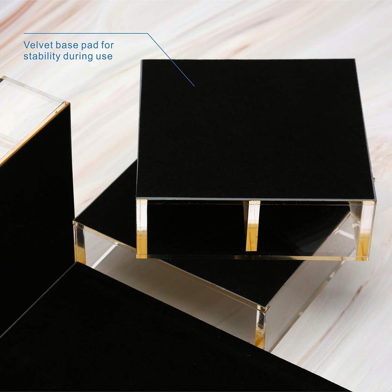 EXPUTRAN Acrylic Desk Organizer 4-Piece Desk Kit + Free Complimentary Acrylic Ruler, Desktop Organization for Office or Home (Gold) - Image 4
